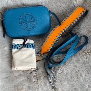 Tory Burch Miller mini Blue and orange Crossbody Set